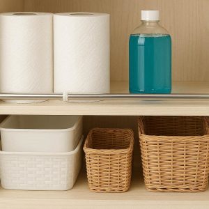 Adjustable Tension Shelf Rod for Cabinet Organization Divider