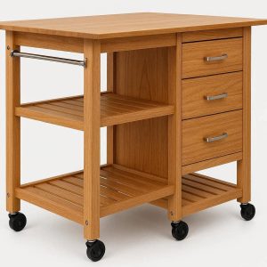 Multi Purpose Kitchen Cart with Drop Leaf and Storage Drawers