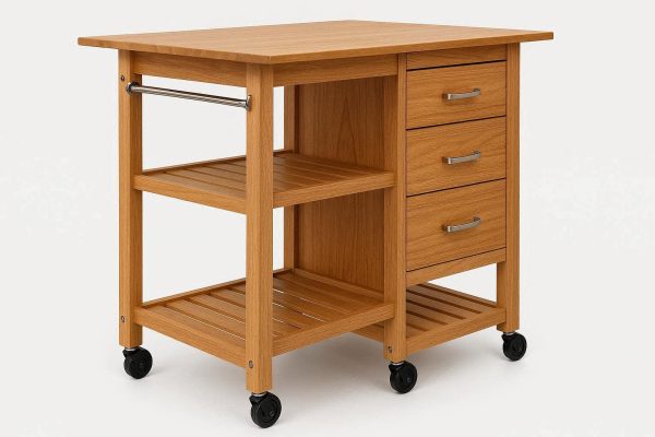 Multi Purpose Kitchen Cart with Drop Leaf and Storage Drawers