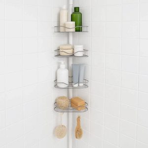 Corner Shower Caddy Tension Pole Shelf 5 Tier Organizer