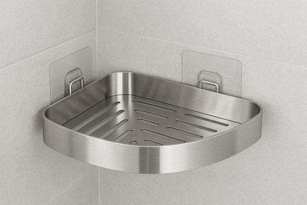 Stainless Steel Shower Corner Shelf Adhesive Wall Mount