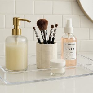 Acrylic Bathroom Countertop Organizer Tray for Vanity