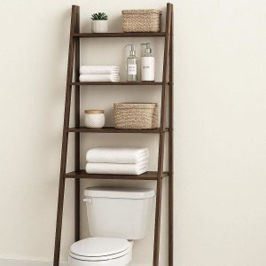 Over The Toilet Ladder Shelf 5 Tier Freestanding Organizer