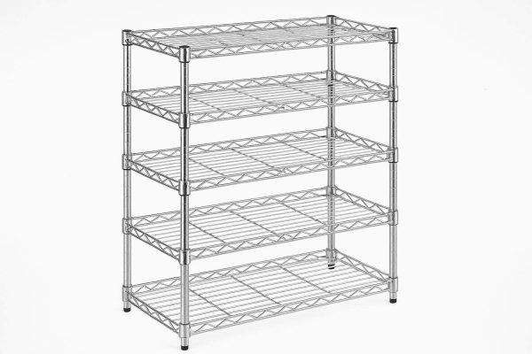 Adjustable Pantry Cabinet Shelf Organizer Chrome Wire 5 Tier