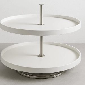2 Tier Lazy Susan Turntable for Corner Cabinet Organizer
