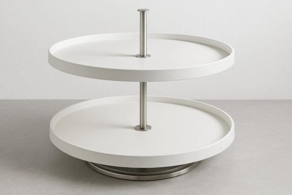2 Tier Lazy Susan Turntable for Corner Cabinet Organizer